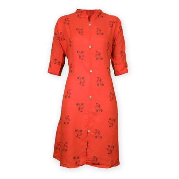 Womens Red Flower Design Kurtas #Siragu99store