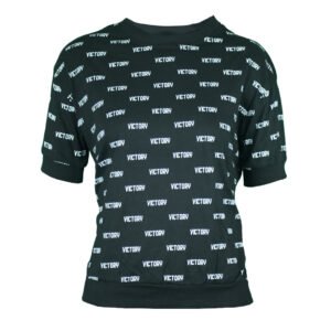 Womens Black Printed Round Neck T-Shirts Siragu99store