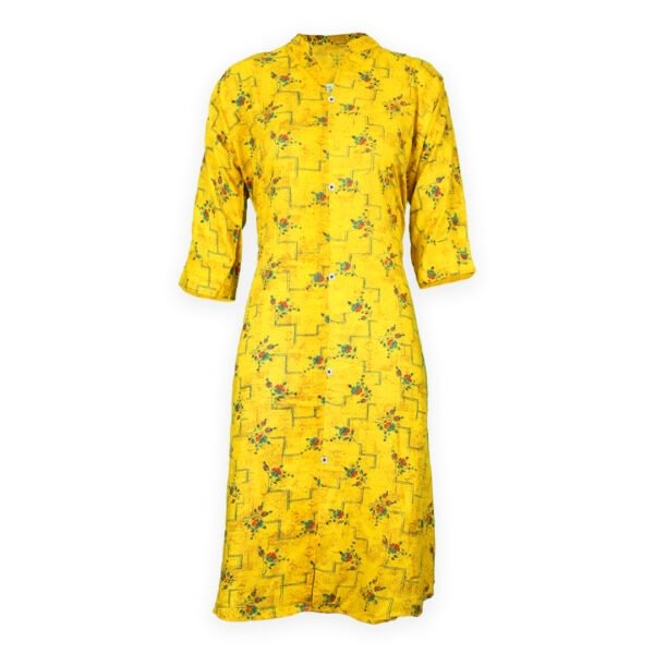 Womens Yellow Floral Printed Kurtas #Siragu99store