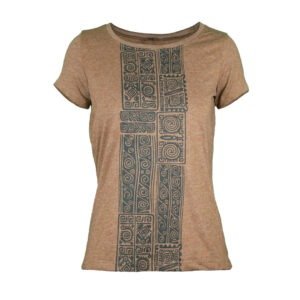 Womens Brown Printed T-Shirts Siragu99store
