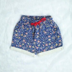 Short For Girls Casual Printed Pure Cotton DarkBlue Siragu99store