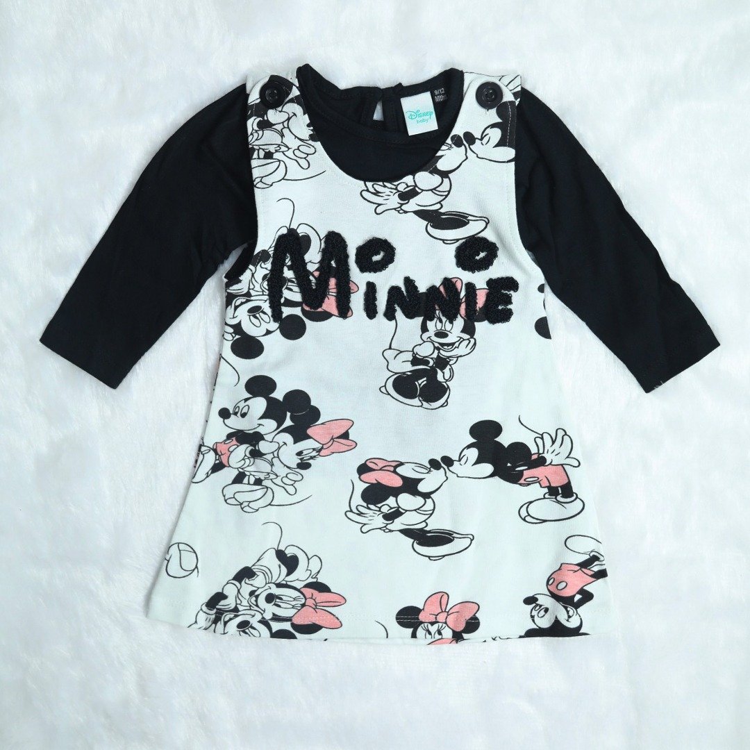 Dungaree Set Full Sleeve Mickey Mouse Print 12Month to 3Years